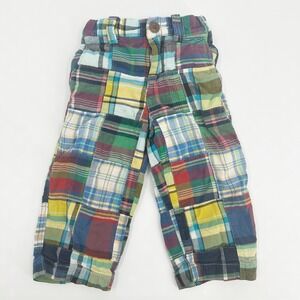Baby GAP Toddler Y2K Vintage Tartan Plaid Patchwork Pants 18-24 Cotton Casual